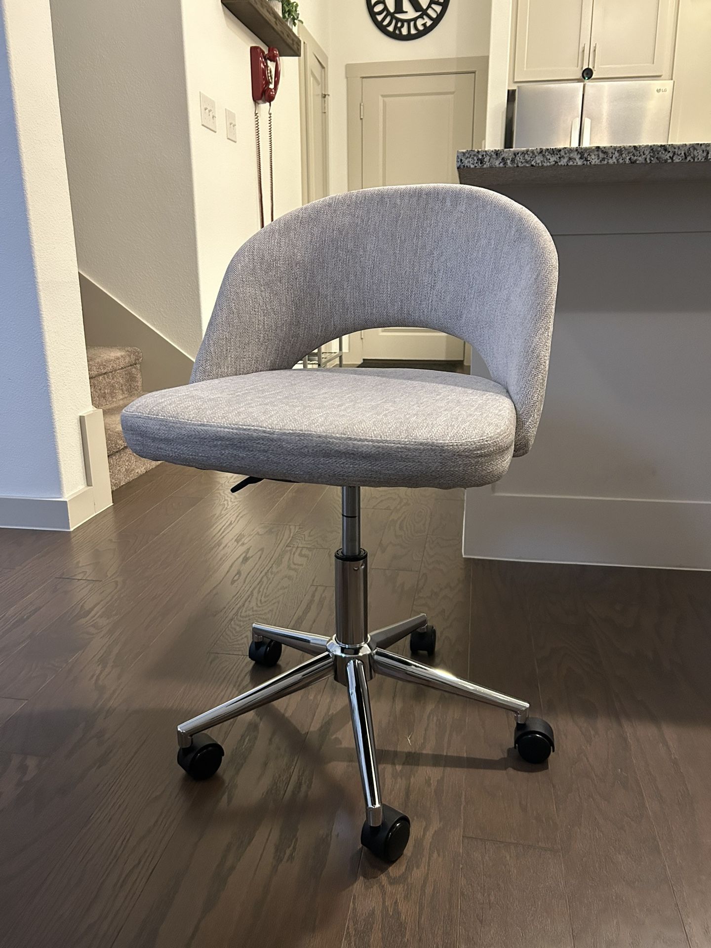 Desk or Office Chair In Gray Color with Wheels