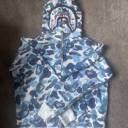 L - Blue Camo Bape Hoodie