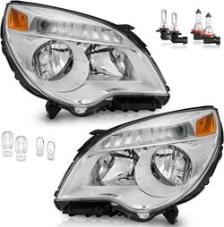 WEELMOTO Headlight Assembly Pair for 2010–2015 Chevy Equinox LS/LT