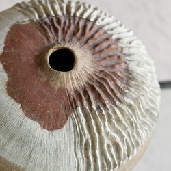 Hand Carved Stoneware Moon Vase