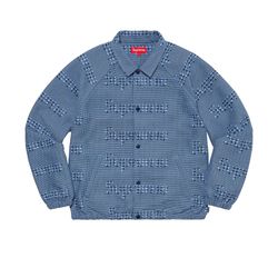 Supreme Houndstooth Logos Snap Front Jacket