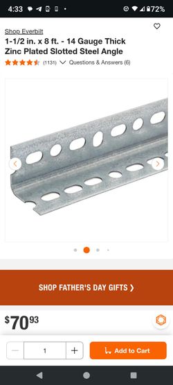 New Everbilt Slotted Angle Iron