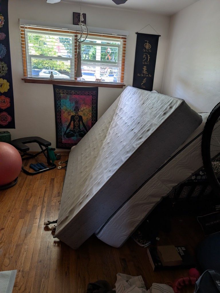 Excellent Shape Queen size box spring And Bed Frame $20