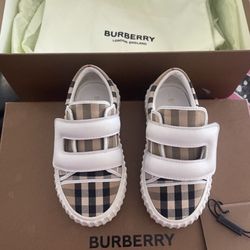 Original Burberry girl shoes, size 7c  clean with box and douche bag. Excellent condition lightly has been used.