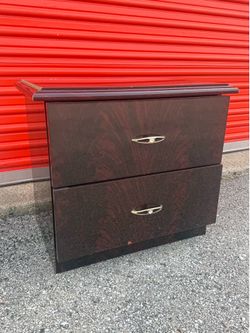 Dark Wood 2-Drawer Nightstand / End Table