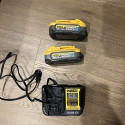 DeWALT Powerstack Batteries and Charger 