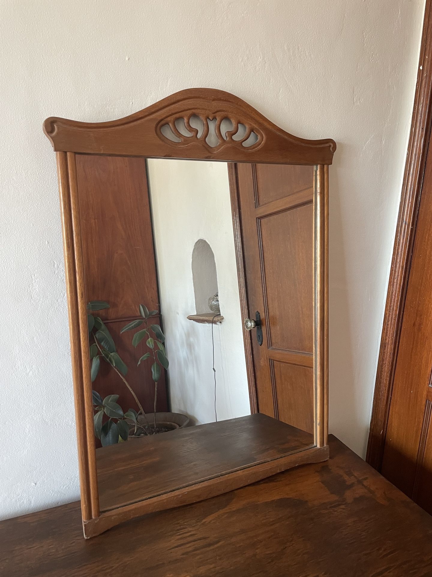 Antique Wood Framed Mirror