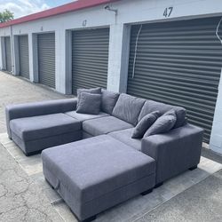 Right Facing L Sectional Sofa With Storage Ottoman 