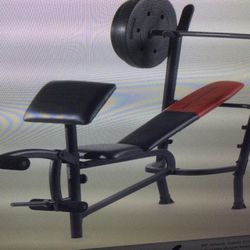 WEIDER PRO 265 STANDARD BENCH  WITH 80 LB. VINYL WIEGHT SET IN EXCELLENT CONDITION…RETAILS AT 399 PLUS TX