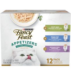 Fancy Feast Lickable Appetizers Grain Free Wet Cat Food Variety Pack
