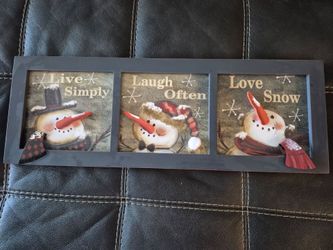 Live, Laugh,Love Snowmen sign 24x8.5