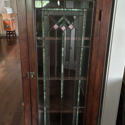 Vintage Cabinet With Stained Glass Door