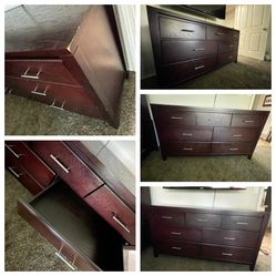 Dark Espresso Furniture Bundle - Dresser, Night Stand, Hanging Shelf, DVD Shelf, Candle Holder - $200