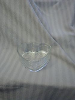 Vintage Clear Glass Heart Shaped Bowl-( 12 Left )-( 4.00  A Piece  ) or ( 3 for 10.00 )