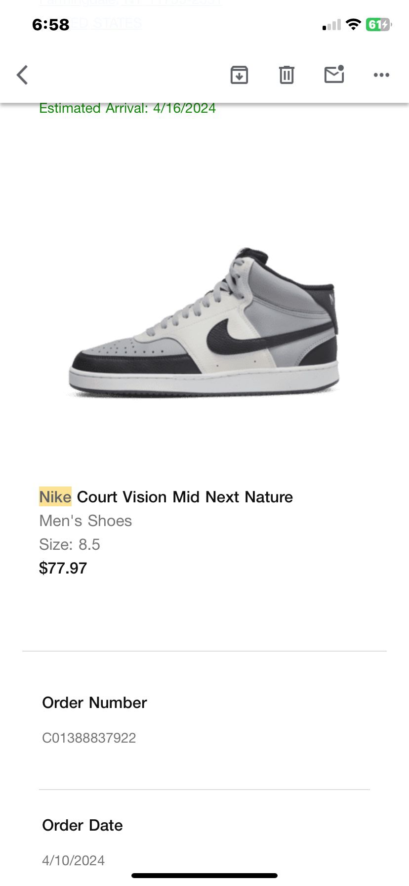 Nike Court Vision Sneakers Men 8.5
