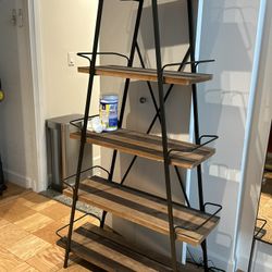 Wooden Metal Shelf Stand 