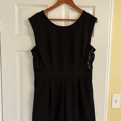 Forever 21 Black Lace Once Piece Short Romper Size Large