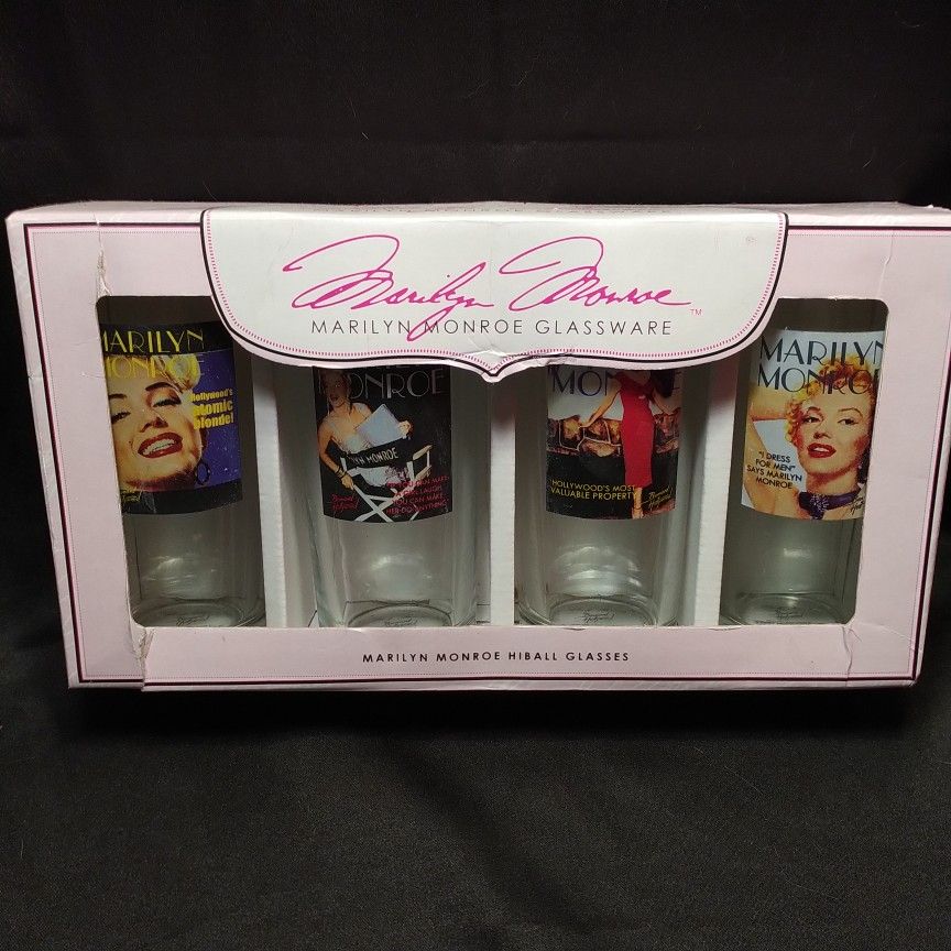 MARILYN MONROE SET OF (4) HIGHBALL GLASSES