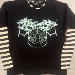 ROSE IN GOOD FAITH Kid Laroi LIFE GOES ON LONG SLEEVE Sz Medium Rap Striped