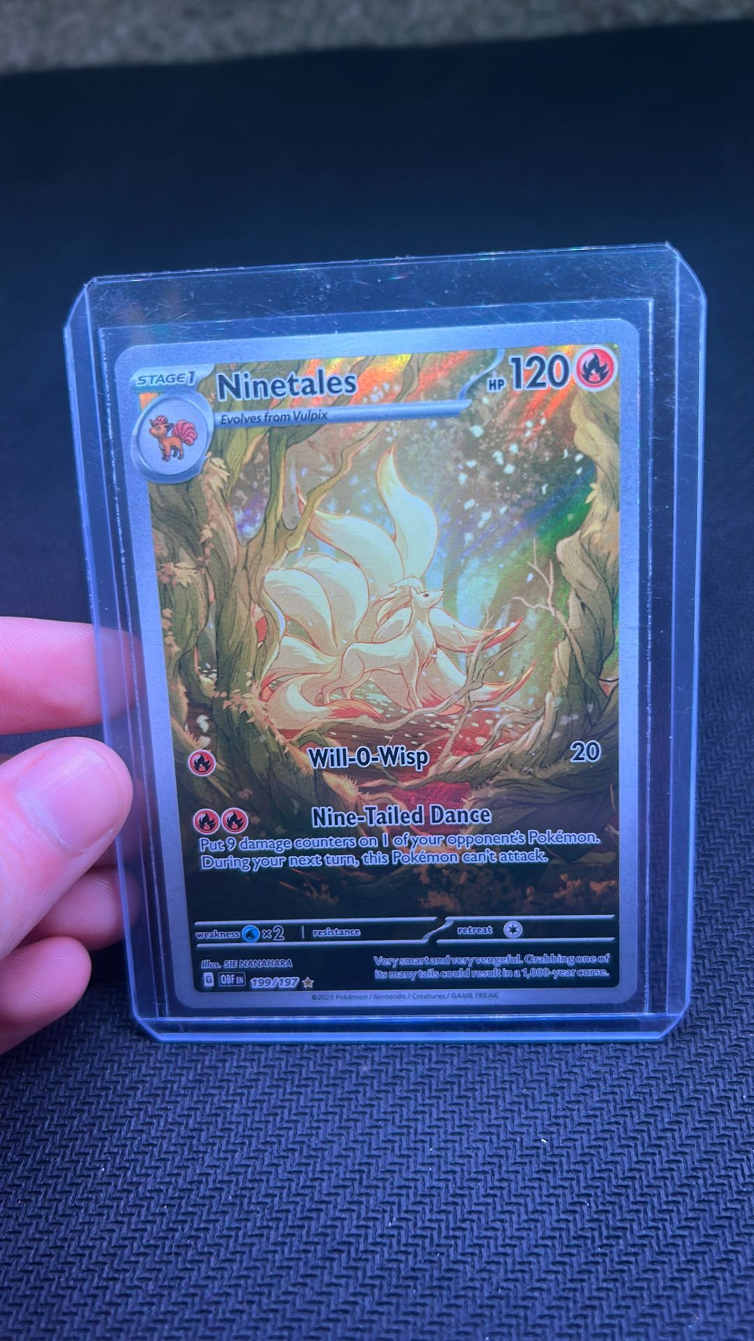 199 197 pokemon card 2023 Obf En-obsidian Flames Ninetales Illustration Rare PSA 9 Graded but none should be too severe or at too high a volume Ninetales IR 199/197 Obsidian Flames