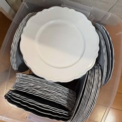 White Scalloped Charger Plates