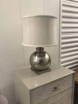 Brushed Nickel Orb Lamps (2)