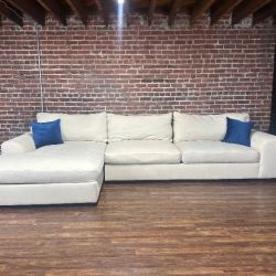 Free Delivery-Ivory 2pc sectional sofa couch