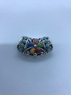 Double Sided Silver slider Pendant Estate Jewelry