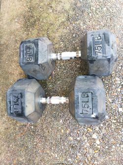 75 lb rubber coated dumbbells