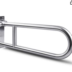 23.6 INCH Toilet Grab Bars for Bathroom Stainless Steel Flip Up Handicap Safety Grab Bar Rails for Elderly Seniors Bathtubs Showers Foldable Handle Gr