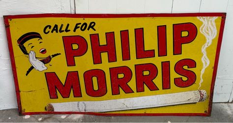 Vintage Philip Morris Advertising Tin Sign