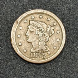1853 Braided Hair Large Cent -- REALLY NICE PRE-CIVIL WAR COIN!
