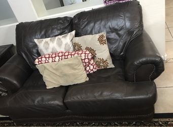 Leather sofa and love seat