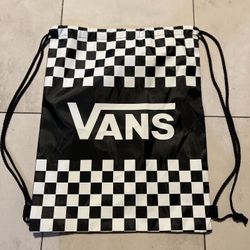 Vans Black & White Drawstring Backpack Bag New