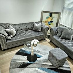 Velvet Sofa Set (BUNDLE)