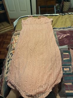 Pink Lace Sleeveless Mini Dress