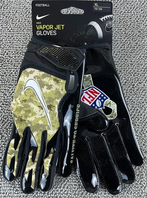 Brand New Nike Vapor Jet Salute To The Service Football Gloves Camo Black Men Size XL