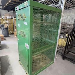 Saf-T-Cart STS-12 Cage Cabinet Stores 12 Welding Gas Cylinders W/ Forklift Pockets