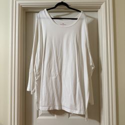 White Plus Size Long Sleeve Shirt