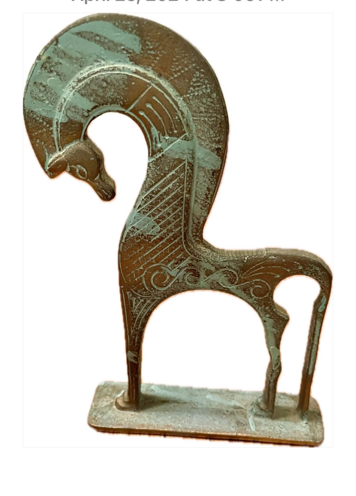 Art Deco Brass Egyptian Horse Statue