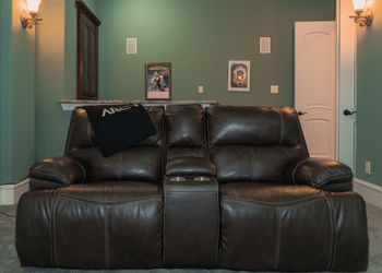 Electric leather loveseat