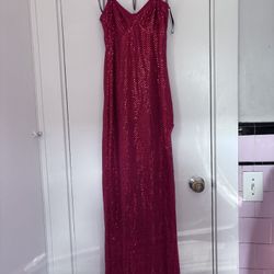 Cherry Red Sequin Maxi Dress, Size small 