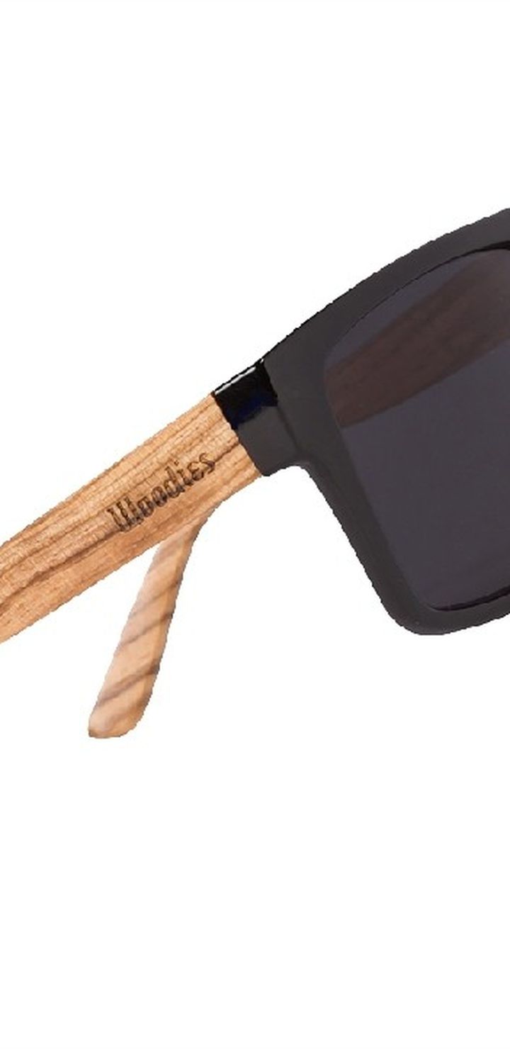 WOODIES Polarized Zebra Wood Sunglasses for Men and Women | Black Pola