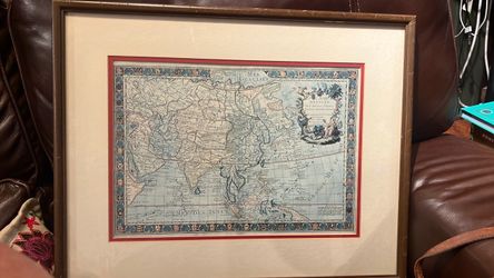 Antique French Map of Asia Framed Print