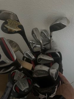 Right handed clubs and golf balls