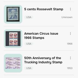 Antique Postal Stamps From 1950s 