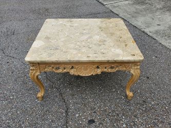 34" Beautiful Coffee Table with Stone Top