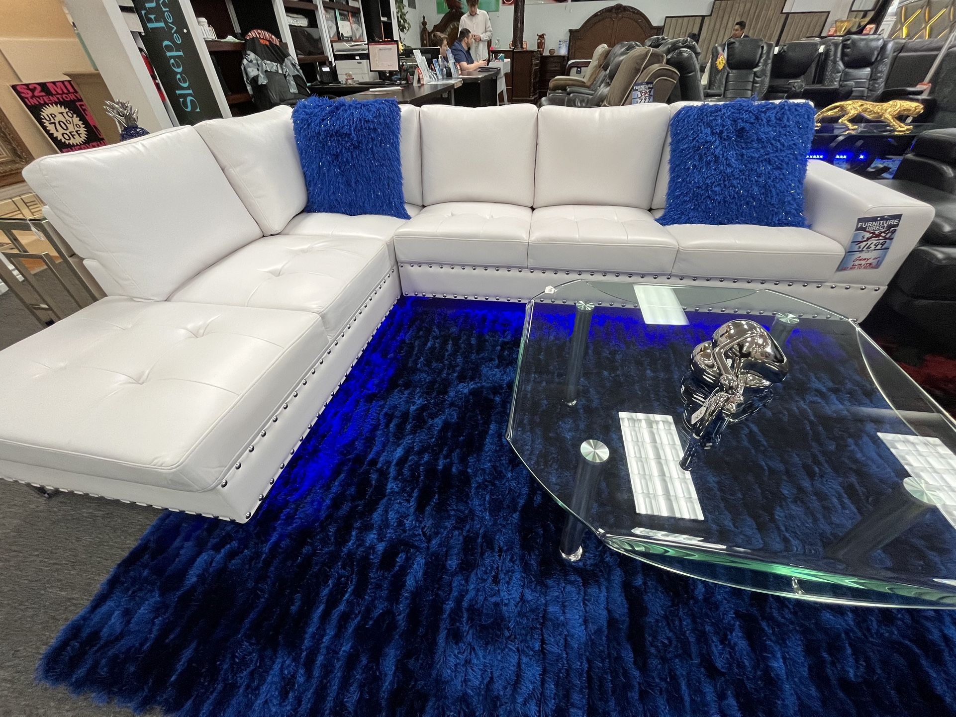White Sectional With LED!! 🚥 Liquidation Sale!! 