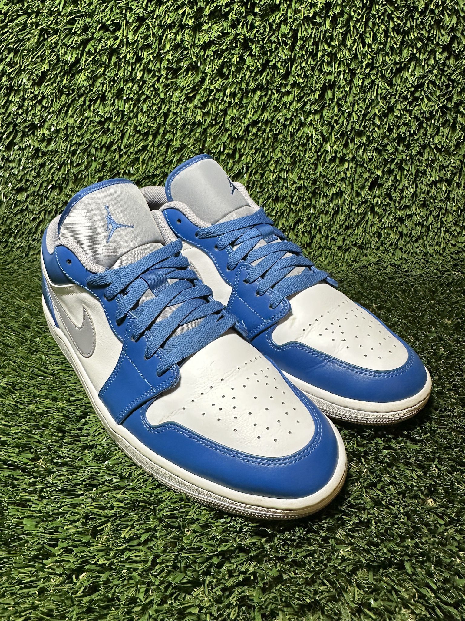 Nike Air Jordan 1 Low True Blue Cement 553558-412 OG I Retro Mens Size 11