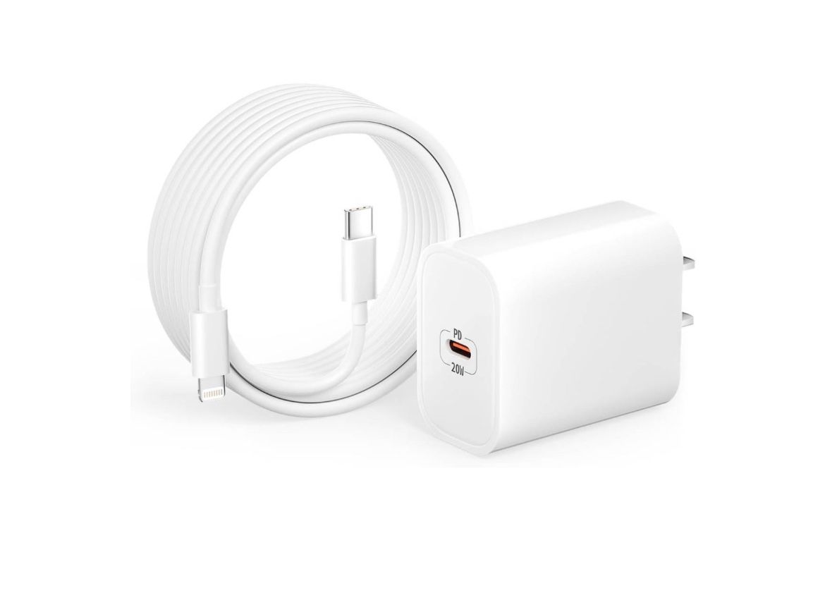 new iPhone Charger [Apple MFi Certified] 20W PD USB-C Fast Charging Power Adapter with 6FT USB-C to Lightning Cable Compatible with iPhone 14 13 12 11